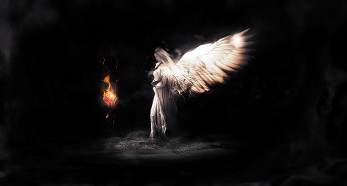 magic surreal scene 23 500x268 Create a Dark Angelic Figure with Magic Fire Orb Effect in Photoshop