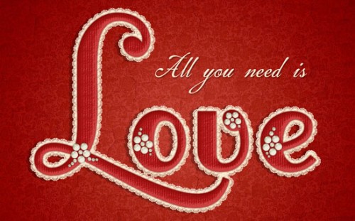 love s 500x311 10 Unique and Eye catching Photoshop Typography Tutorials
