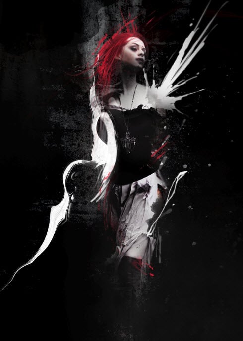 5 overall 5 overall Create Abstract Dark Photo Manipulation with Splatter Brushes in Photoshop
