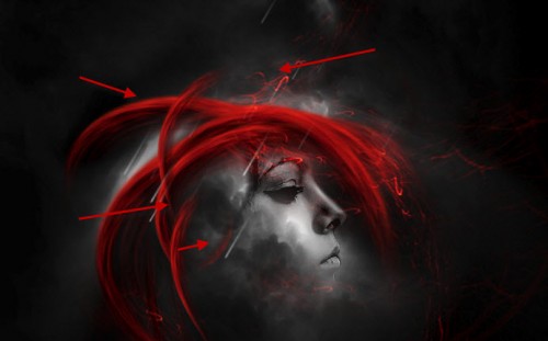 5 rain 500x311 Create an Awesome Floating Face Manipulation with Fiery Hair in Photoshop