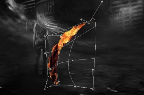 5 warp 5 warp 500x329 Create a Surreal Dark City with Meteorite Fall Scene in Photoshop