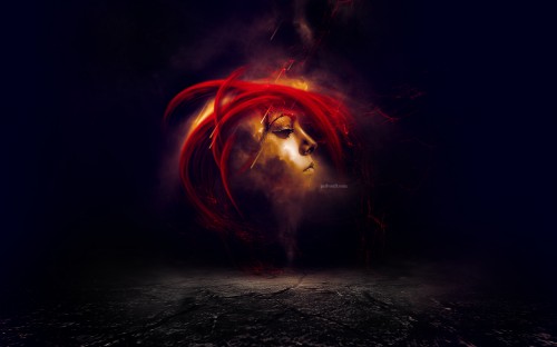 floating-face-flatten-2 floating face flatten 2 500x312 Create an Awesome Floating Face Manipulation with Fiery Hair in Photoshop