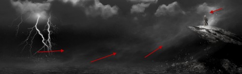5 cloud 500x153 The Creation of The Storm is Approaching Artwork in Photoshop