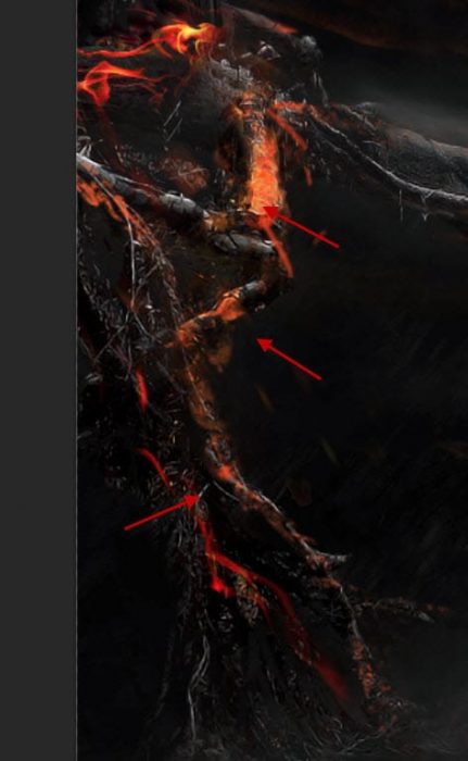 5 paint 431x700 Create a Surreal Burning Tree Scene with Falling Particle Effect in Photoshop
