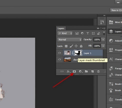 1 layer mask 500x442 Quick and Effective Hair Extraction Techinque via Refine Mask in Photoshop (CS5+)