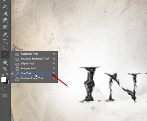 4 line tool 500x410 Create a Dissolved Ancient Ink Text Effect in Photoshop