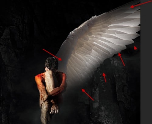 4 erase wing 500x410 Design a One Winged Fallen Angel Scene in Photoshop